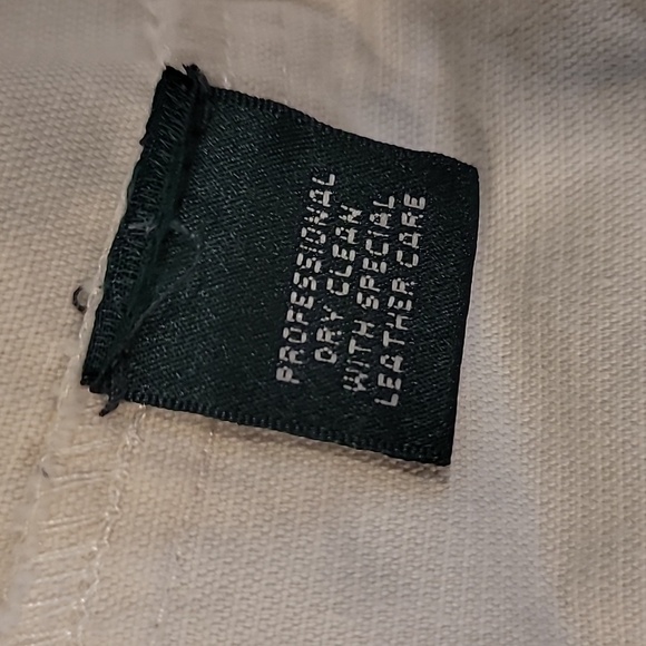 Lauren Ralph Lauren White Corduroy Jacket Leather Toggle & Zip Closure - Picture 13 of 16